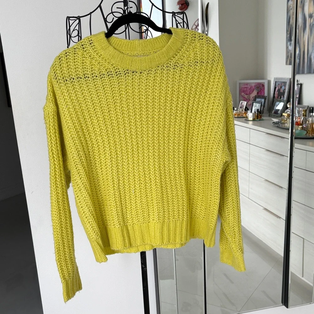 American Eagle Vibrant Yellow Crew Neck Sweater